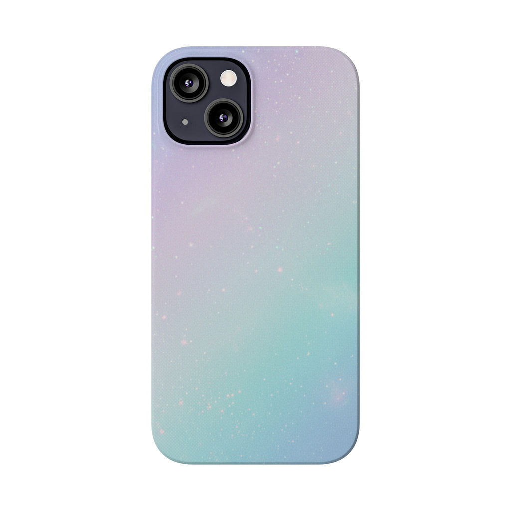 Opalescent Cosmic Slim Phone Case — Shimmering Moon Dust Purple & Blue Gradient