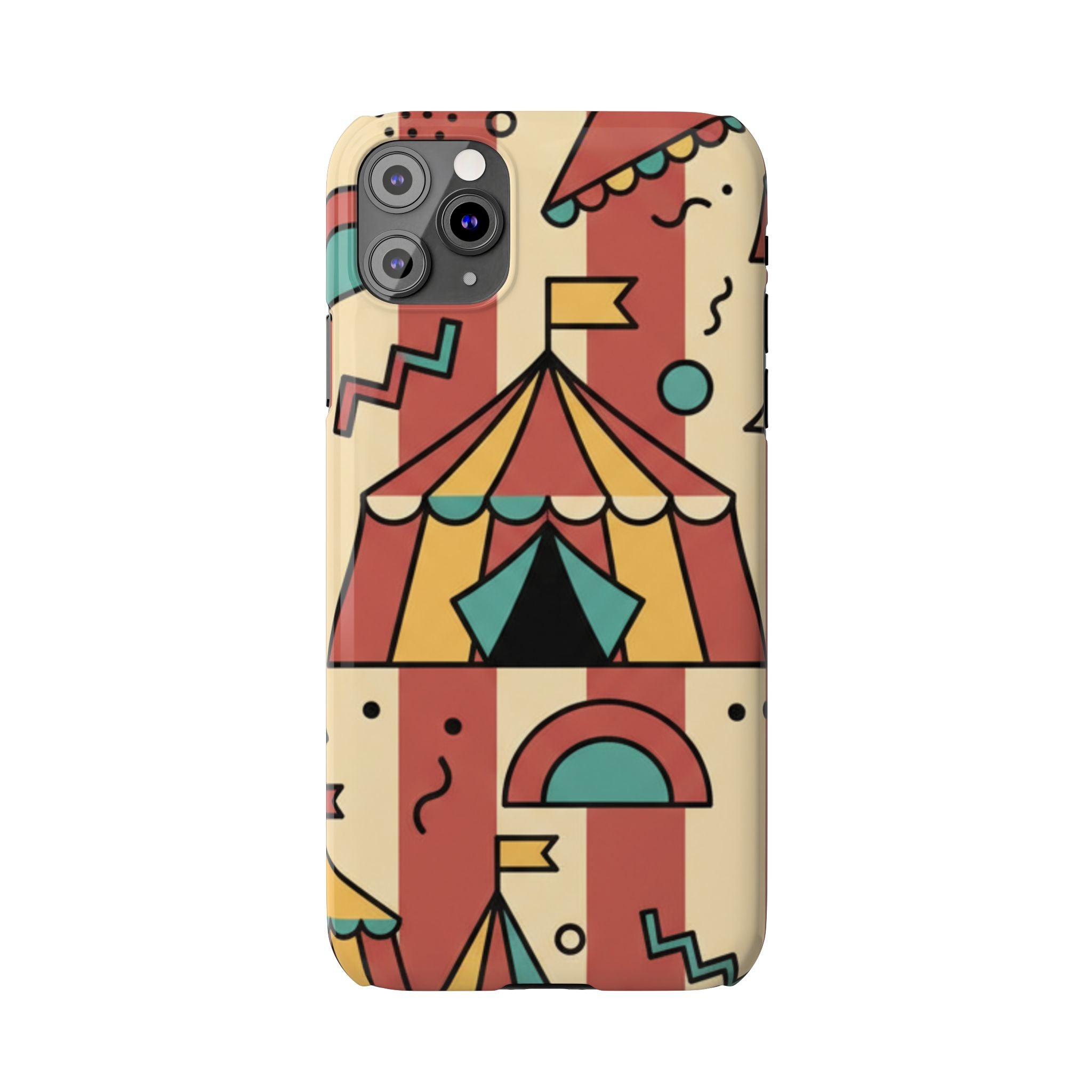 Retro Circus Stripe Slim Phone Case — Vintage 70s Memphis Geometric Design