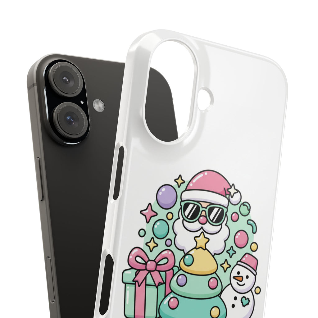 Y2K-Inspired Christmas Phone Case — Playful Bubble Icons & Stars