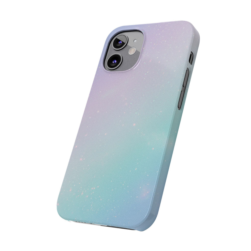 Opalescent Cosmic Slim Phone Case — Shimmering Moon Dust Purple & Blue Gradient