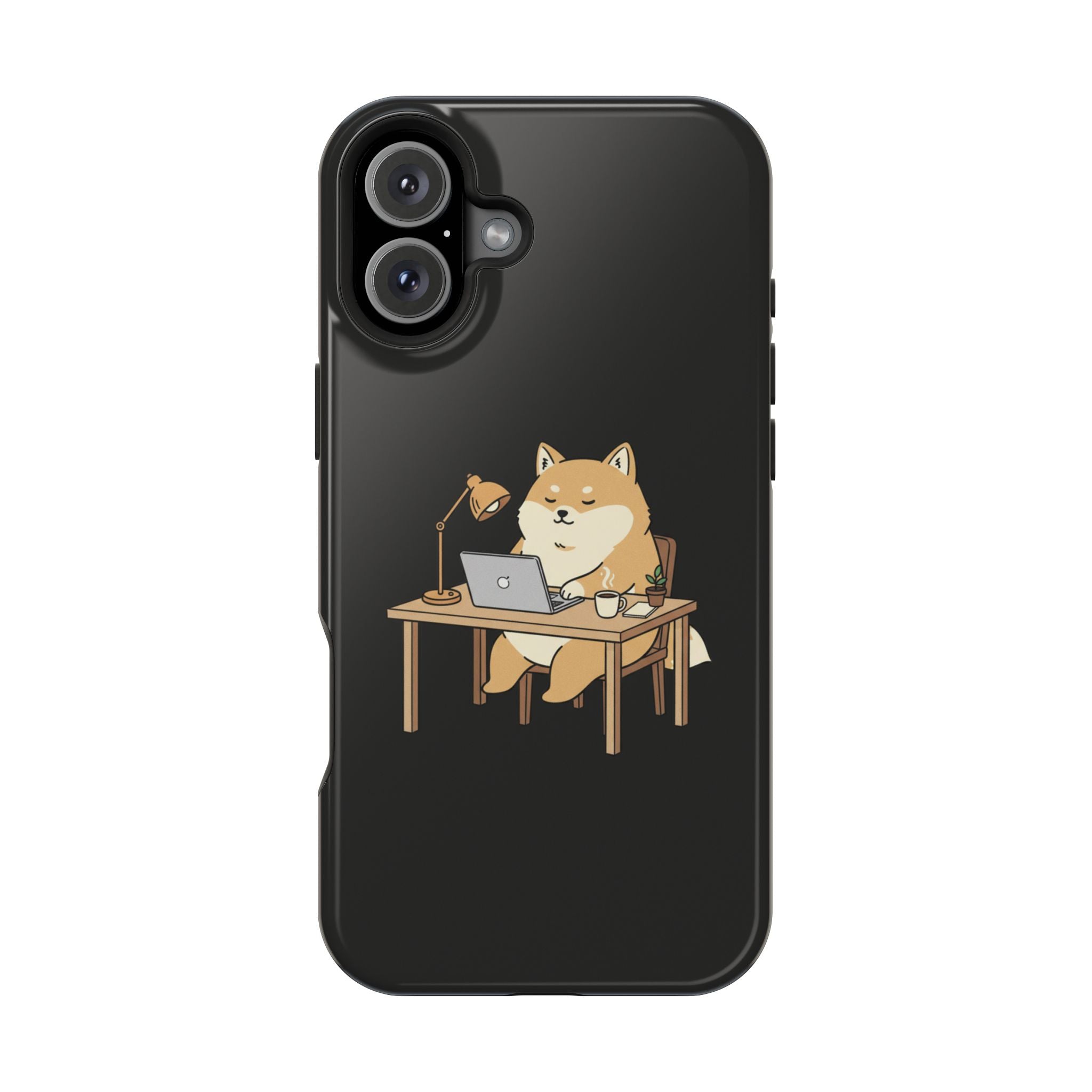 Magnetic Impact-Resistant Phone Case — Cozy Desk Animal Illustration