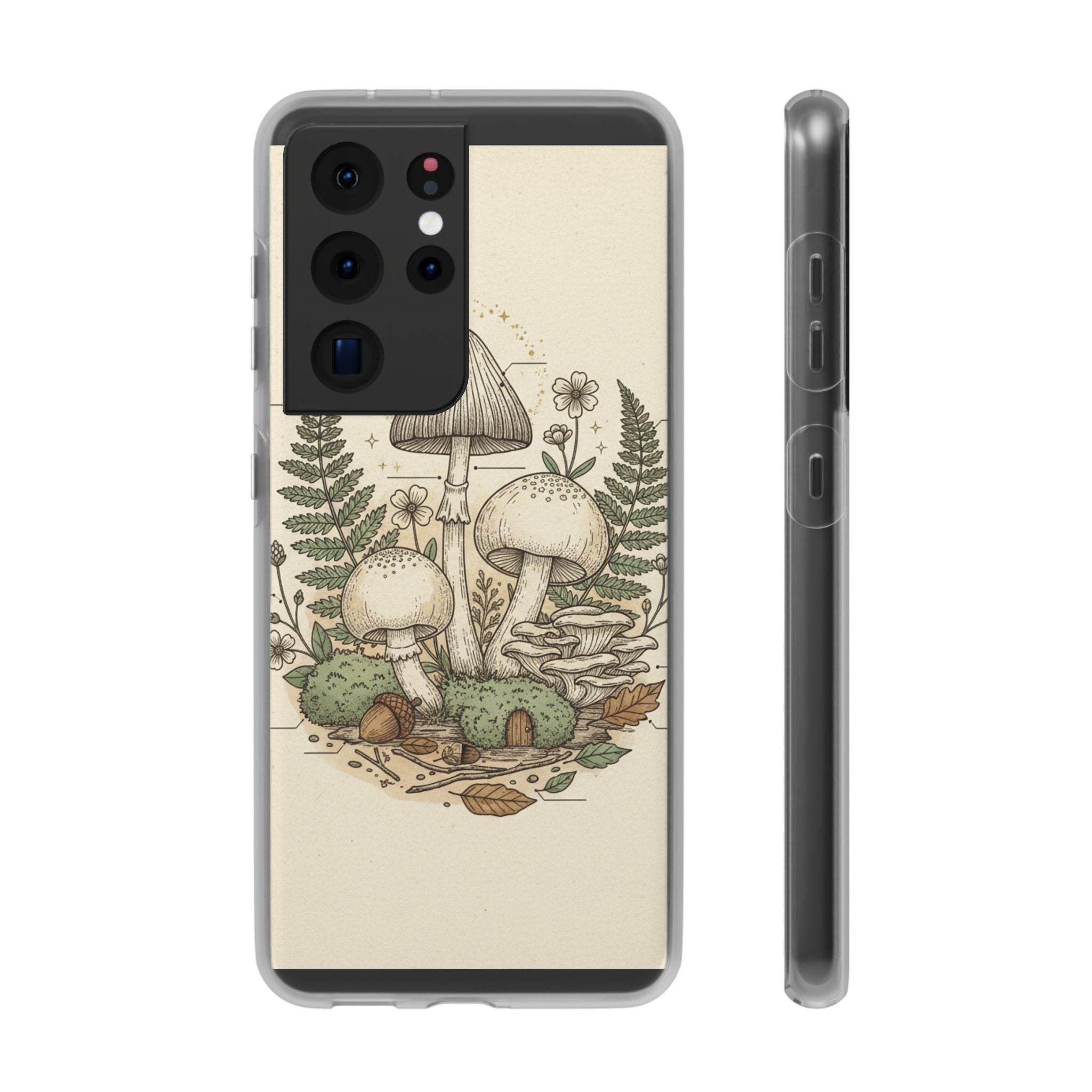 Mushroom Illustration Phone Case — Vintage Scientific Fairycore Design