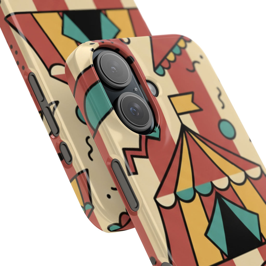 Retro Circus Stripe Slim Phone Case — Vintage 70s Memphis Geometric Design