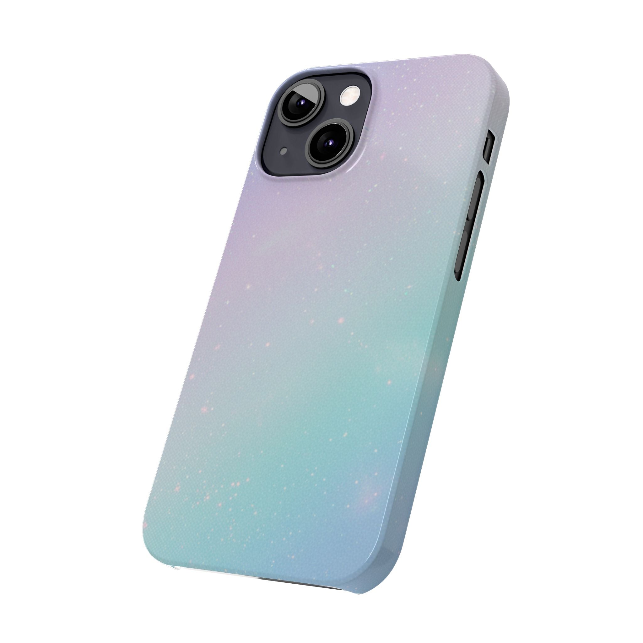 Opalescent Cosmic Slim Phone Case — Shimmering Moon Dust Purple & Blue Gradient