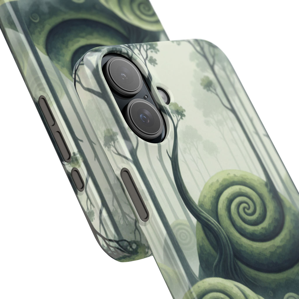 Mystical Forest Slim Phone Case — Dreamy Studio Ghibli‑Style Foggy Hills