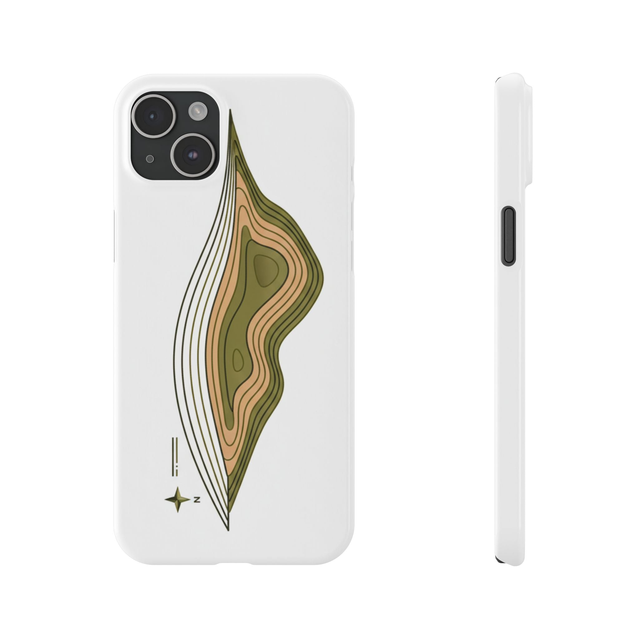 Slim Phone Case — Minimal Topographic Desert Design