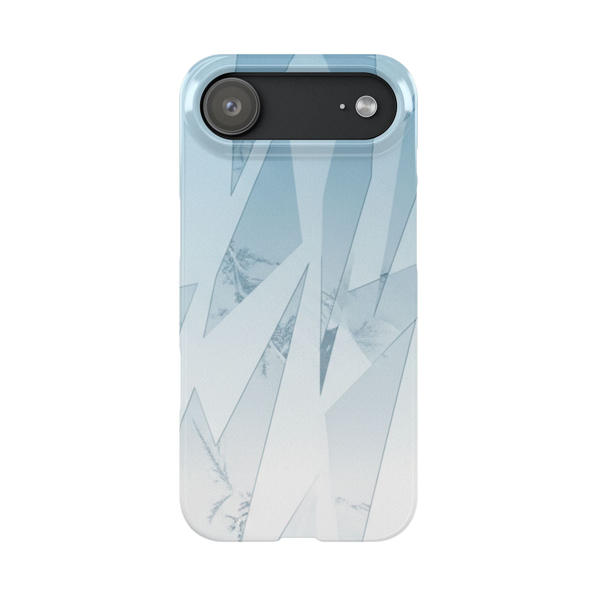 Icy Frost Minimalist Slim Phone Case — Frosted Glass Blue Gradient