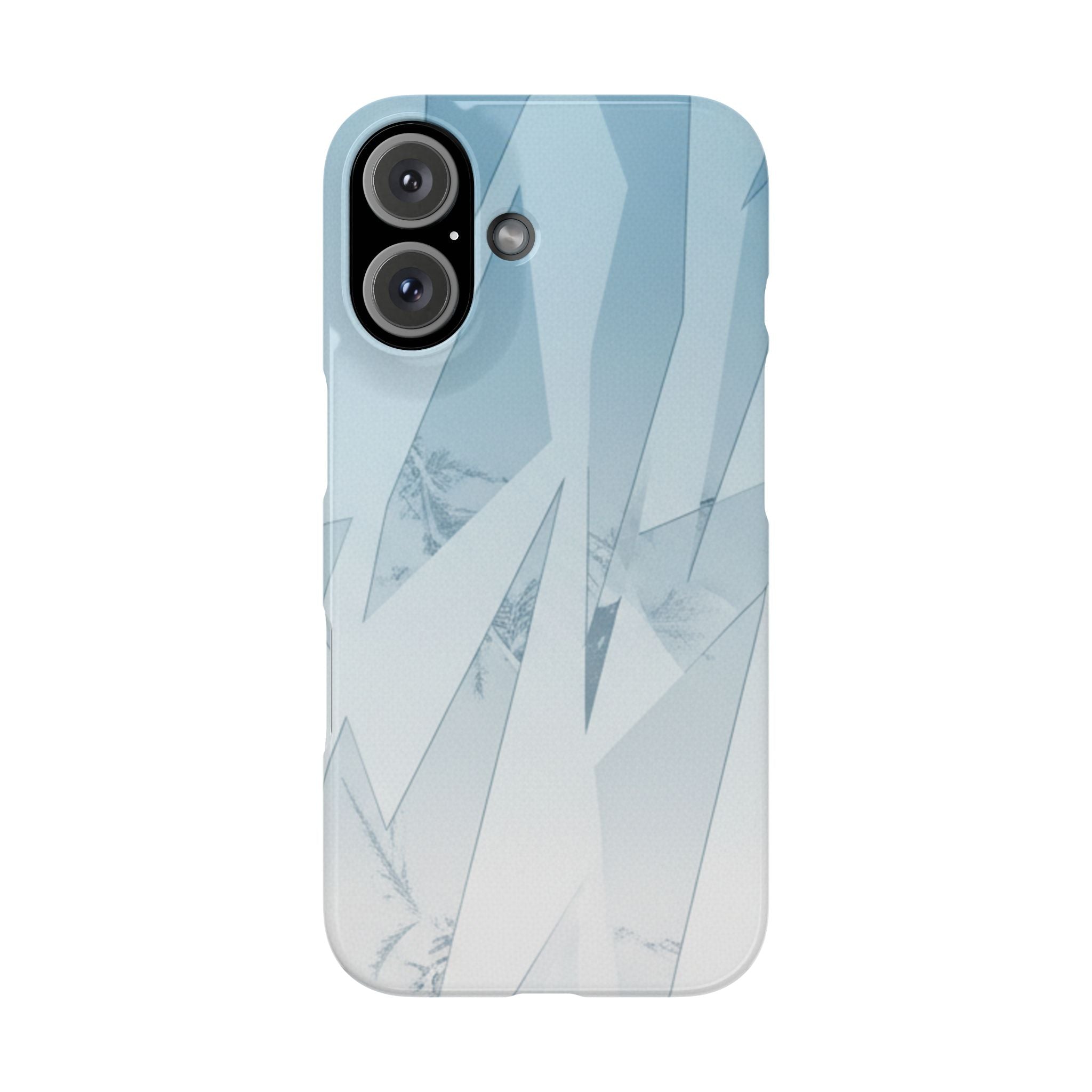 Icy Frost Minimalist Slim Phone Case — Frosted Glass Blue Gradient