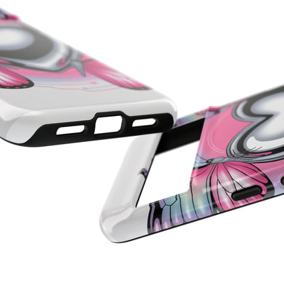 Phone Case - Y2K Aesthetic Chrome Hearts and Butterflies, Cybercore 2000s Vibe