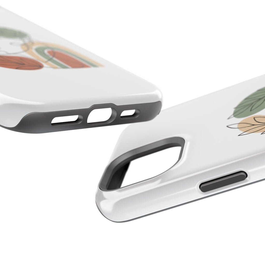 Boho Line-Face Phone Case — Terracotta Sage Minimalist Matte