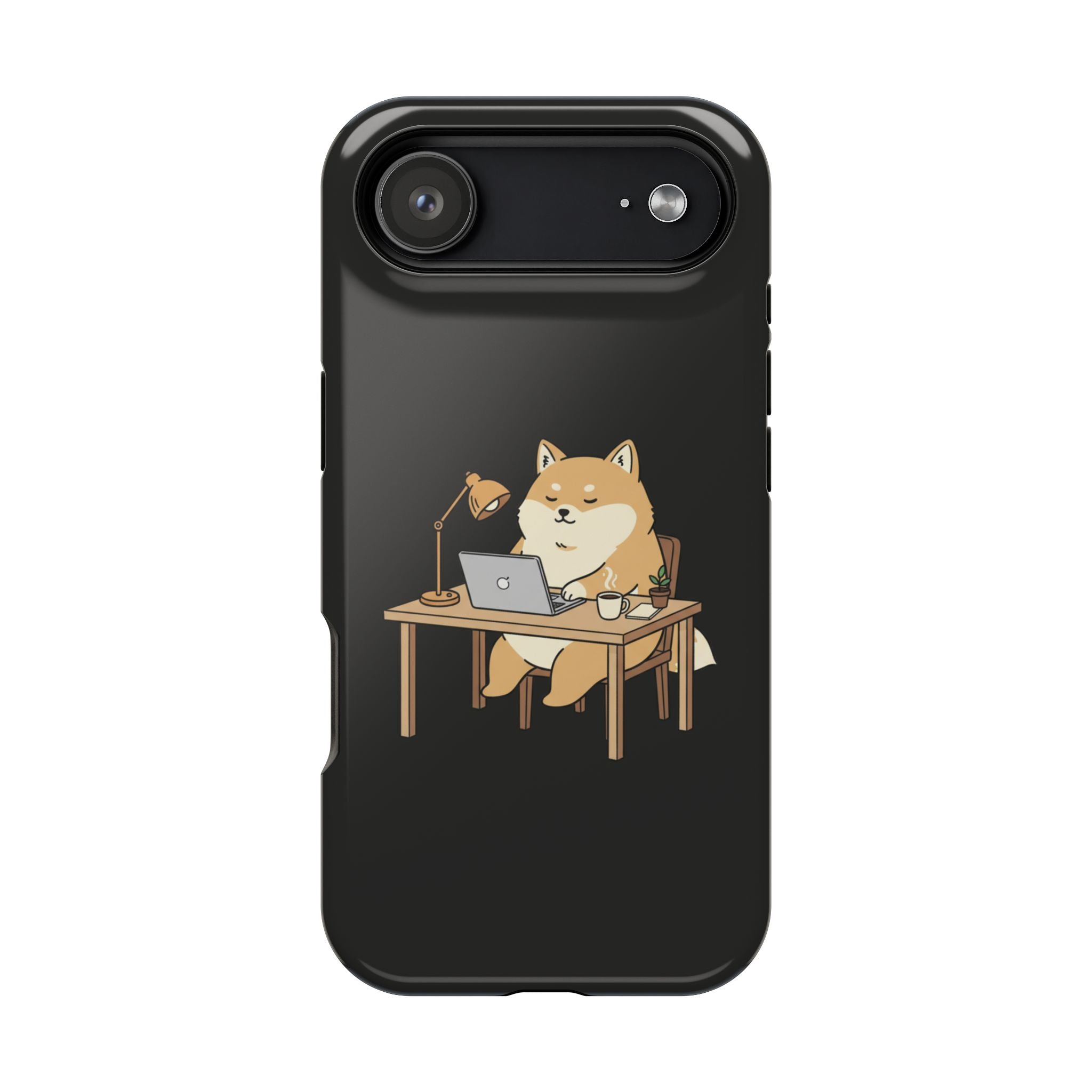 Magnetic Impact-Resistant Phone Case — Cozy Desk Animal Illustration