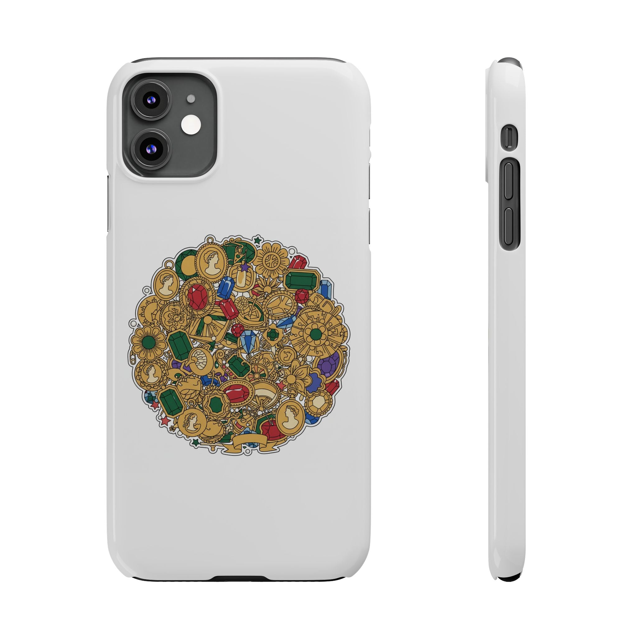 Gothic Red Rose Phone Case — Dark Romantic Slim Case with Black Ribbons