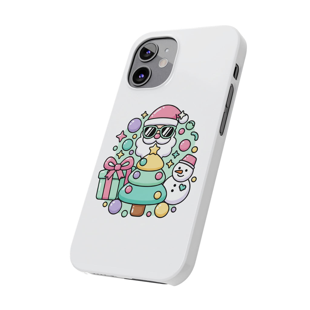 Y2K-Inspired Christmas Phone Case — Playful Bubble Icons & Stars