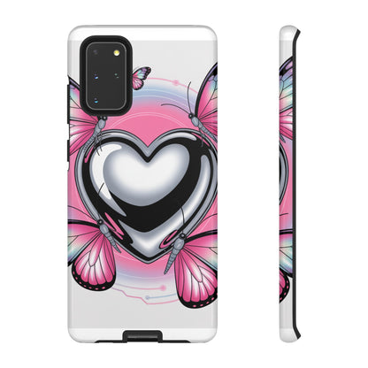 Phone Case - Y2K Aesthetic Chrome Hearts and Butterflies, Cybercore 2000s Vibe