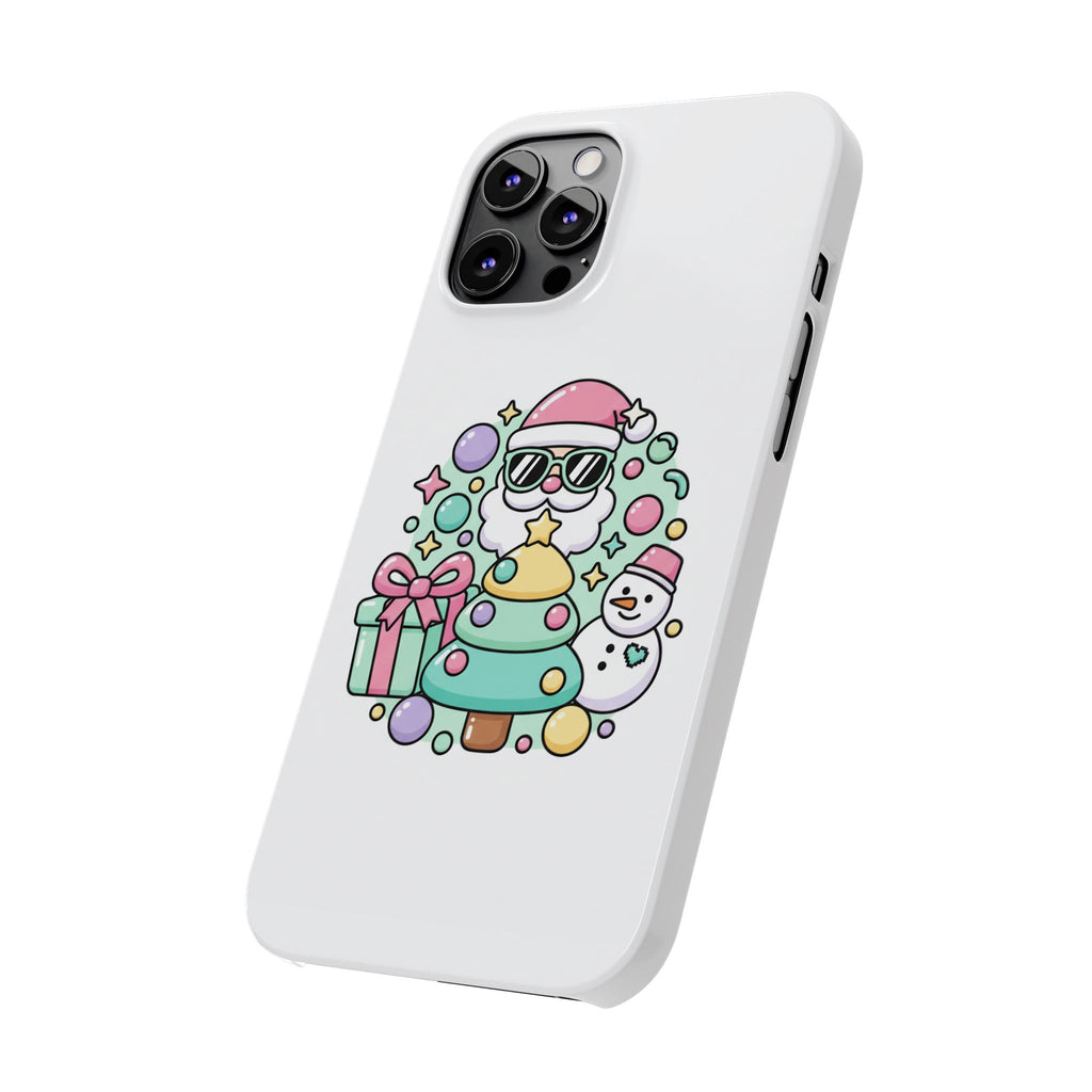 Y2K-Inspired Christmas Phone Case — Playful Bubble Icons & Stars