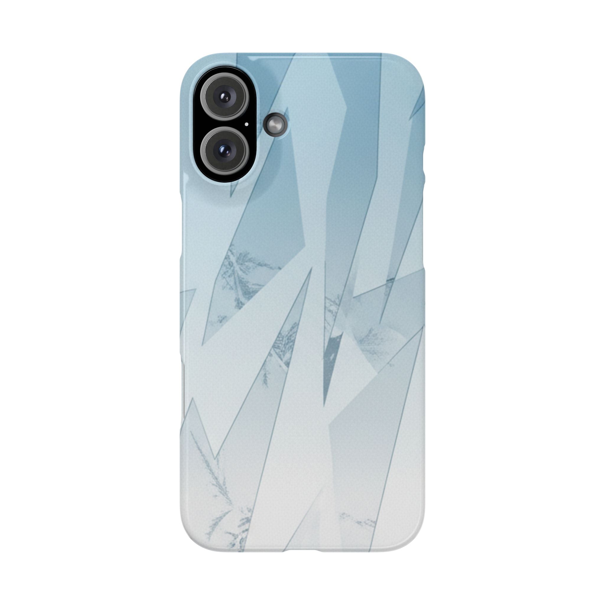 Icy Frost Minimalist Slim Phone Case — Frosted Glass Blue Gradient