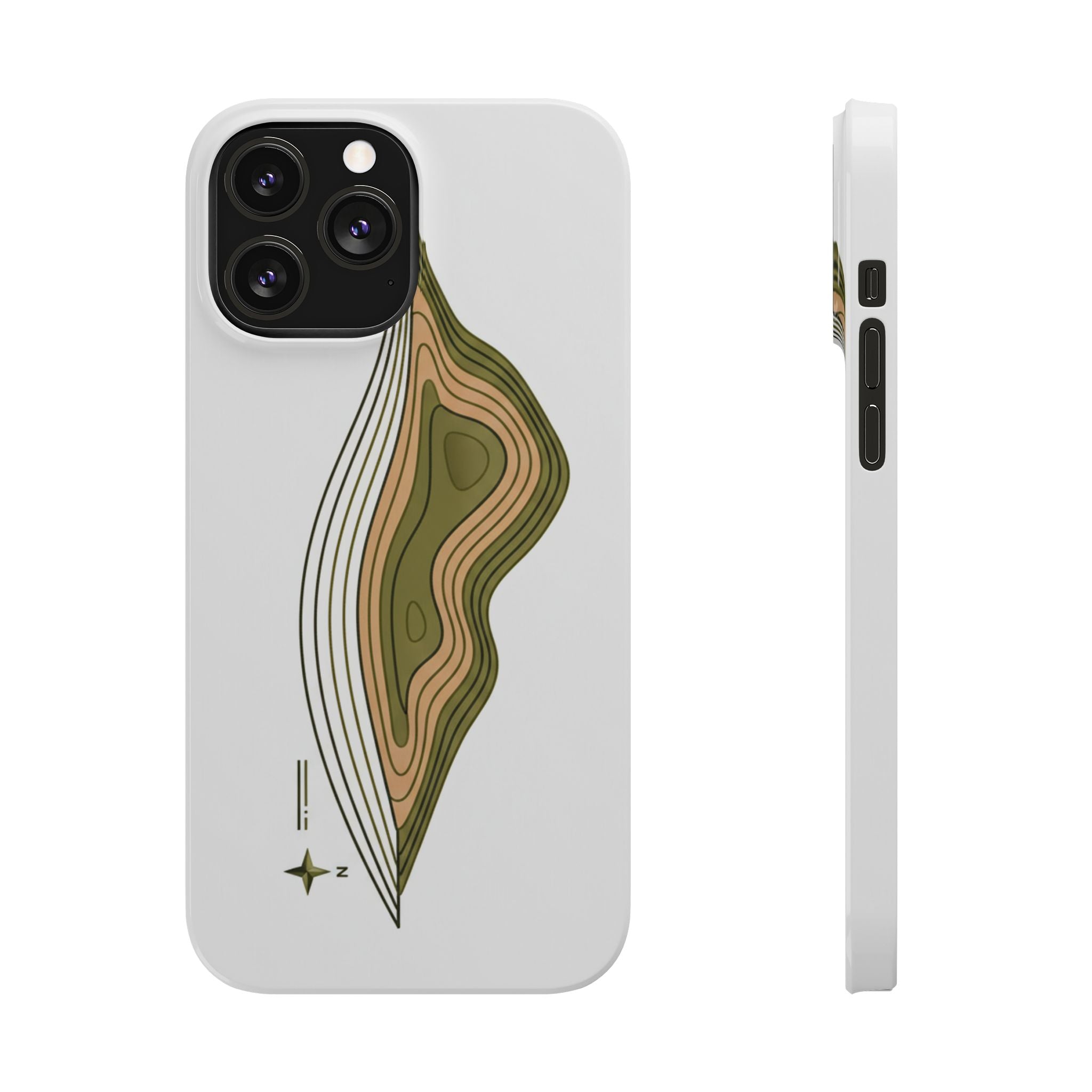 Slim Phone Case — Minimal Topographic Desert Design