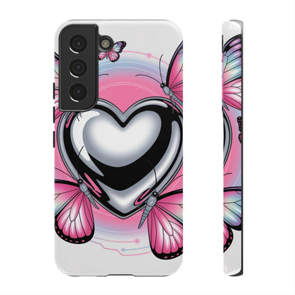 Phone Case - Y2K Aesthetic Chrome Hearts and Butterflies, Cybercore 2000s Vibe