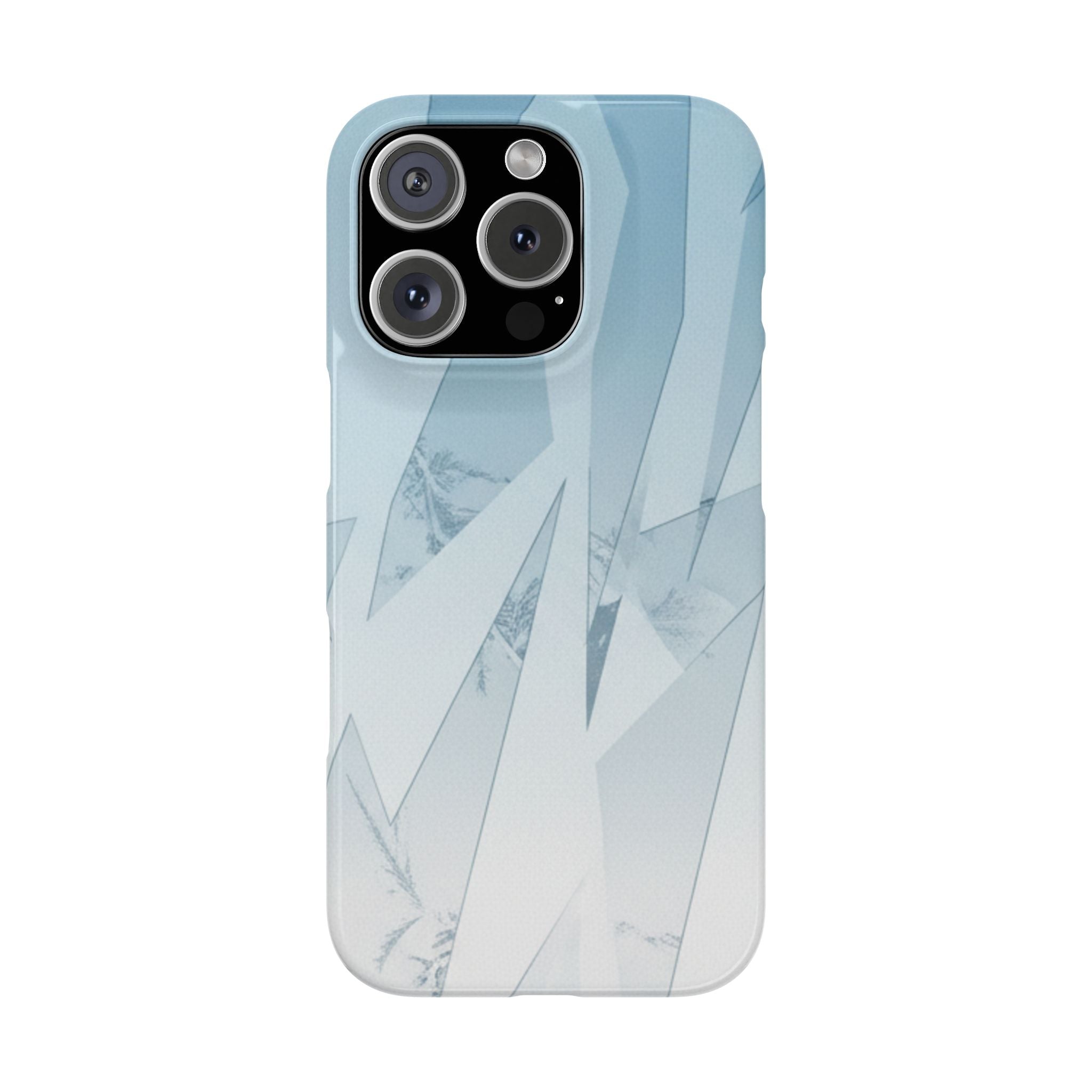 Icy Frost Minimalist Slim Phone Case — Frosted Glass Blue Gradient