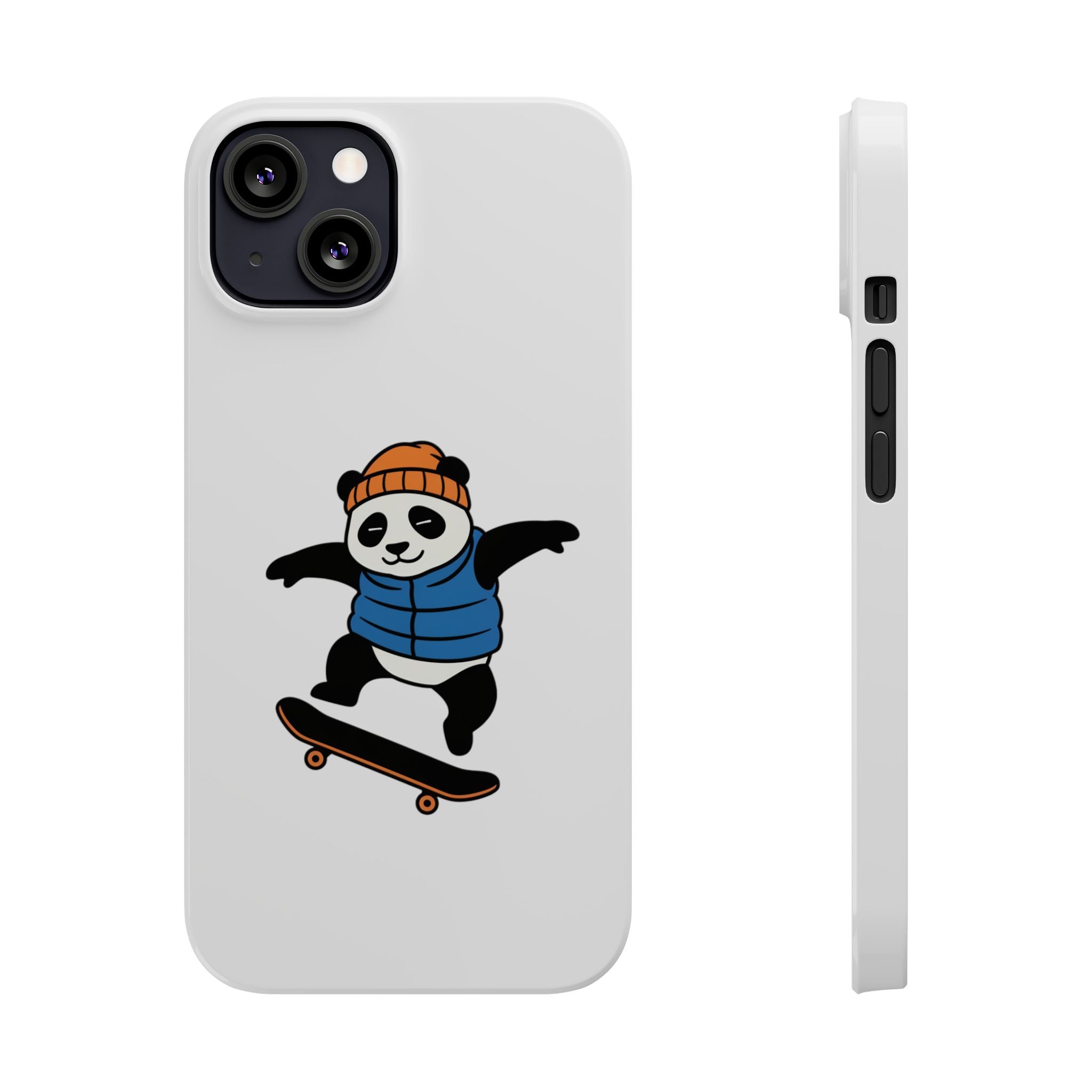 Streetwise Panda: Minimalist Skater Kickflip Graphic Case | Urban Streetwear Cartoon Collection