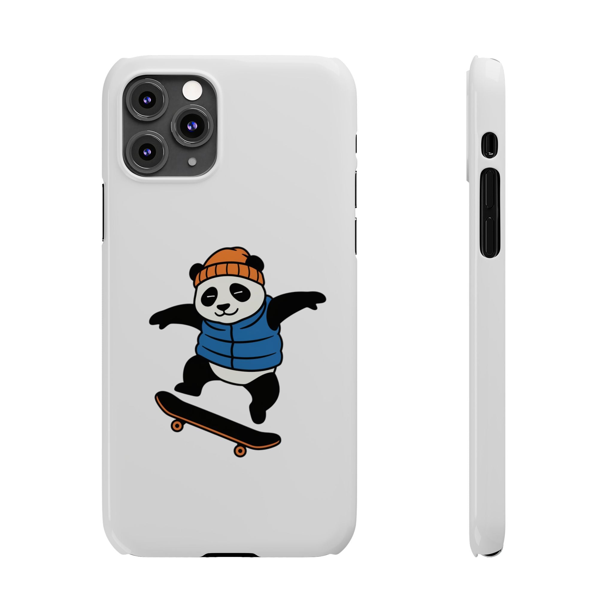 Streetwise Panda: Minimalist Skater Kickflip Graphic Case | Urban Streetwear Cartoon Collection