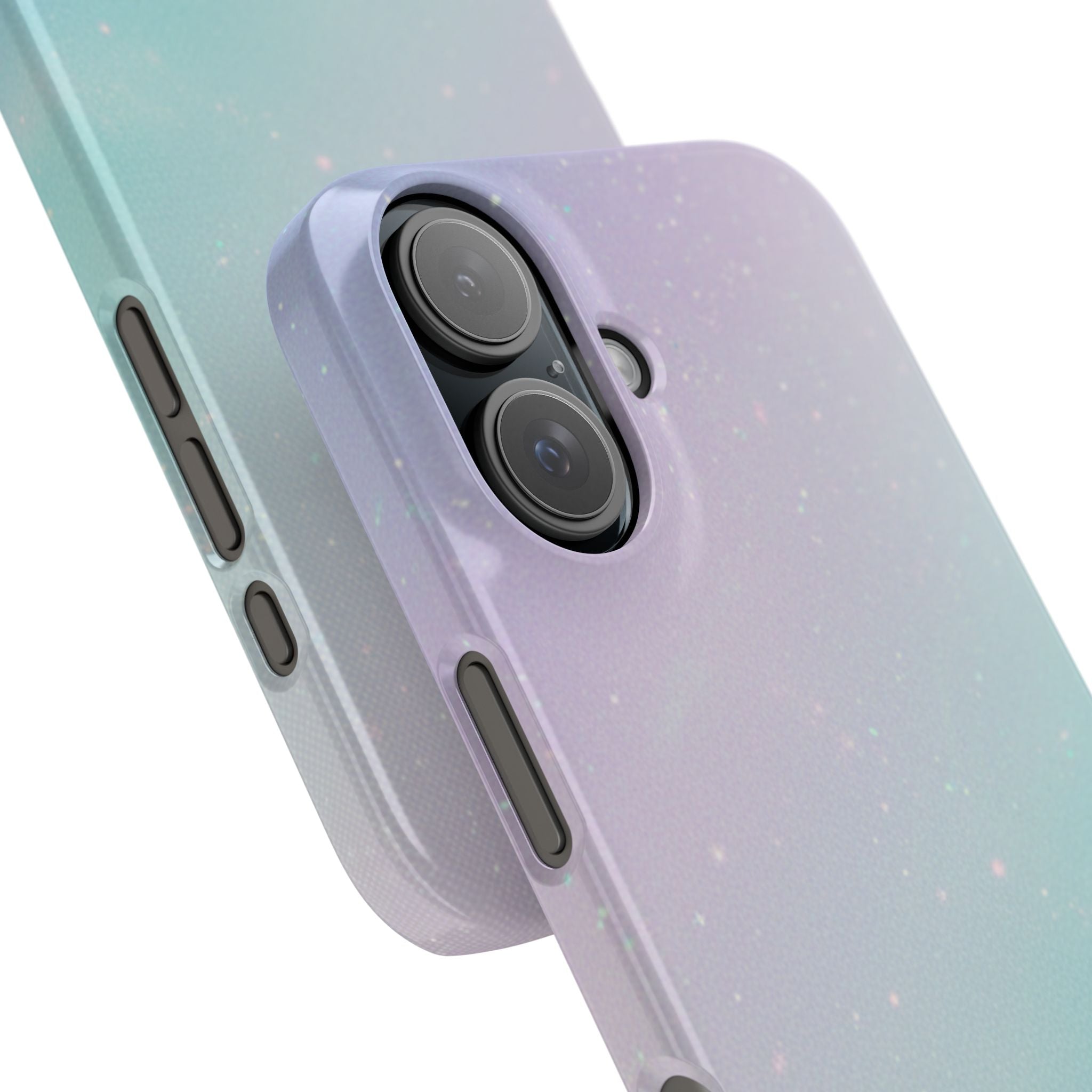 Opalescent Cosmic Slim Phone Case — Shimmering Moon Dust Purple & Blue Gradient