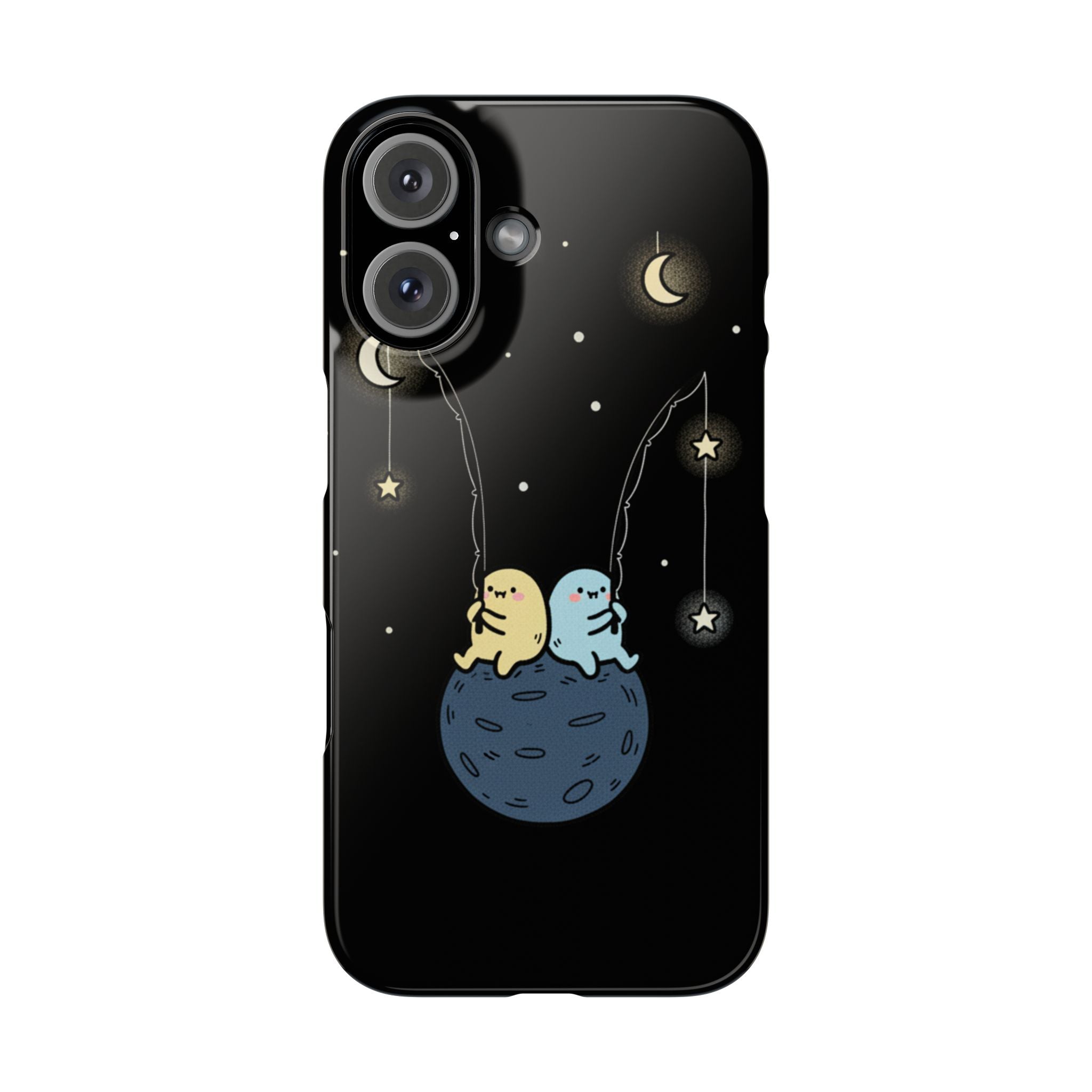 Moonlight Anglers: Whimsical Star Fishing Phone Case | Celestial Doodle Art Aesthetic