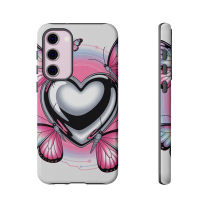 Phone Case - Y2K Aesthetic Chrome Hearts and Butterflies, Cybercore 2000s Vibe