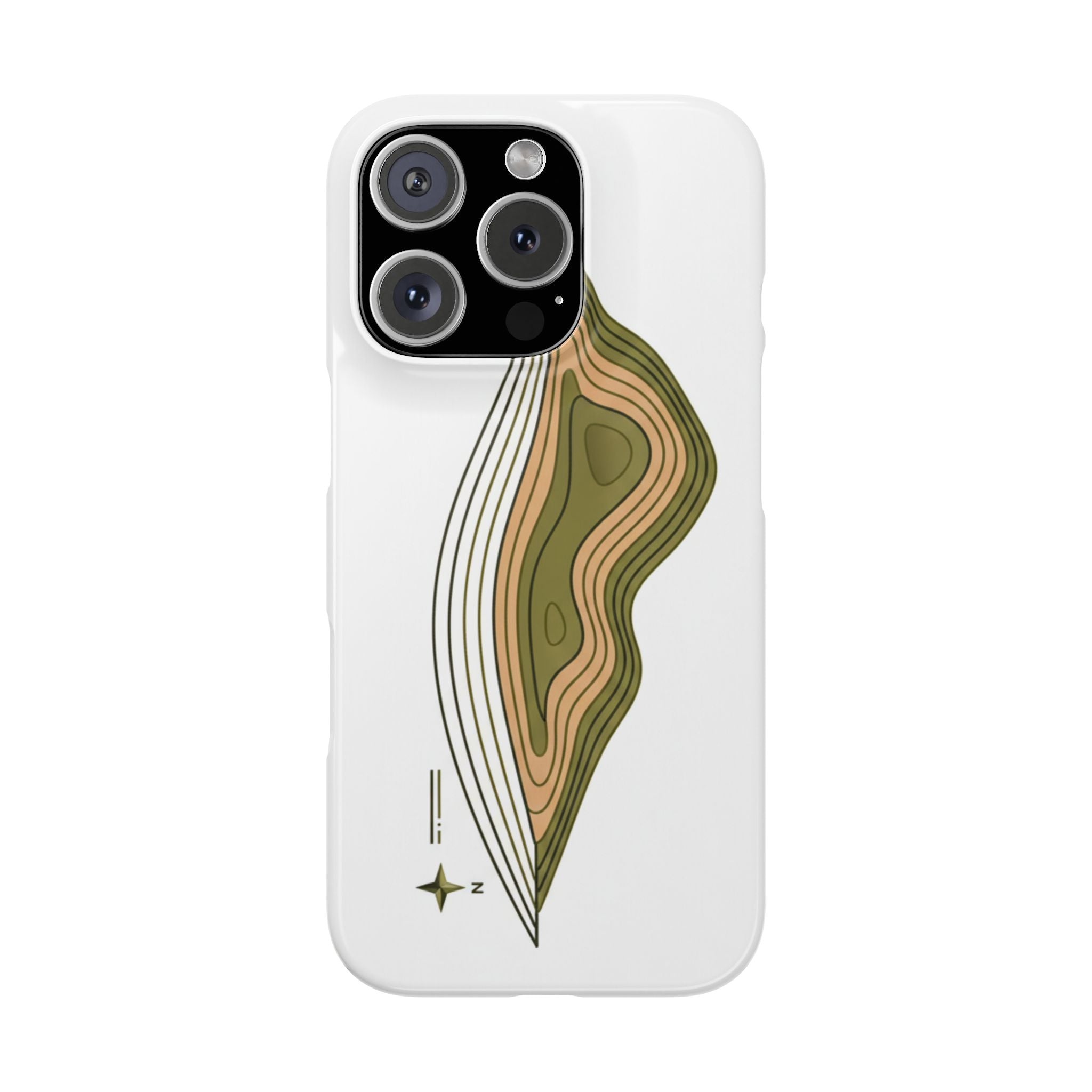 Slim Phone Case — Minimal Topographic Desert Design