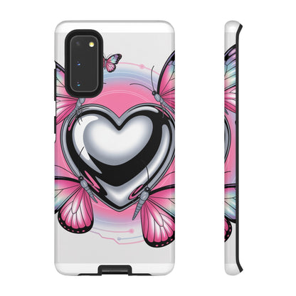 Phone Case - Y2K Aesthetic Chrome Hearts and Butterflies, Cybercore 2000s Vibe