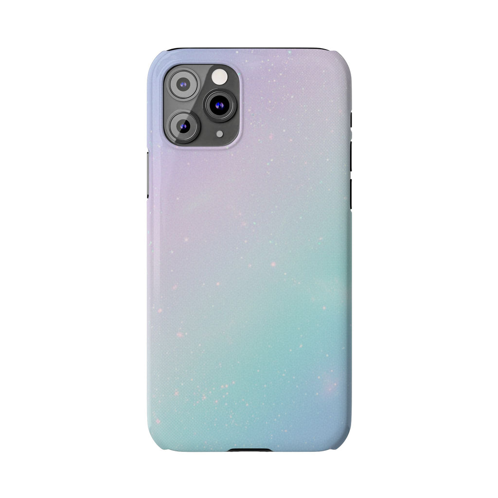 Opalescent Cosmic Slim Phone Case — Shimmering Moon Dust Purple & Blue Gradient