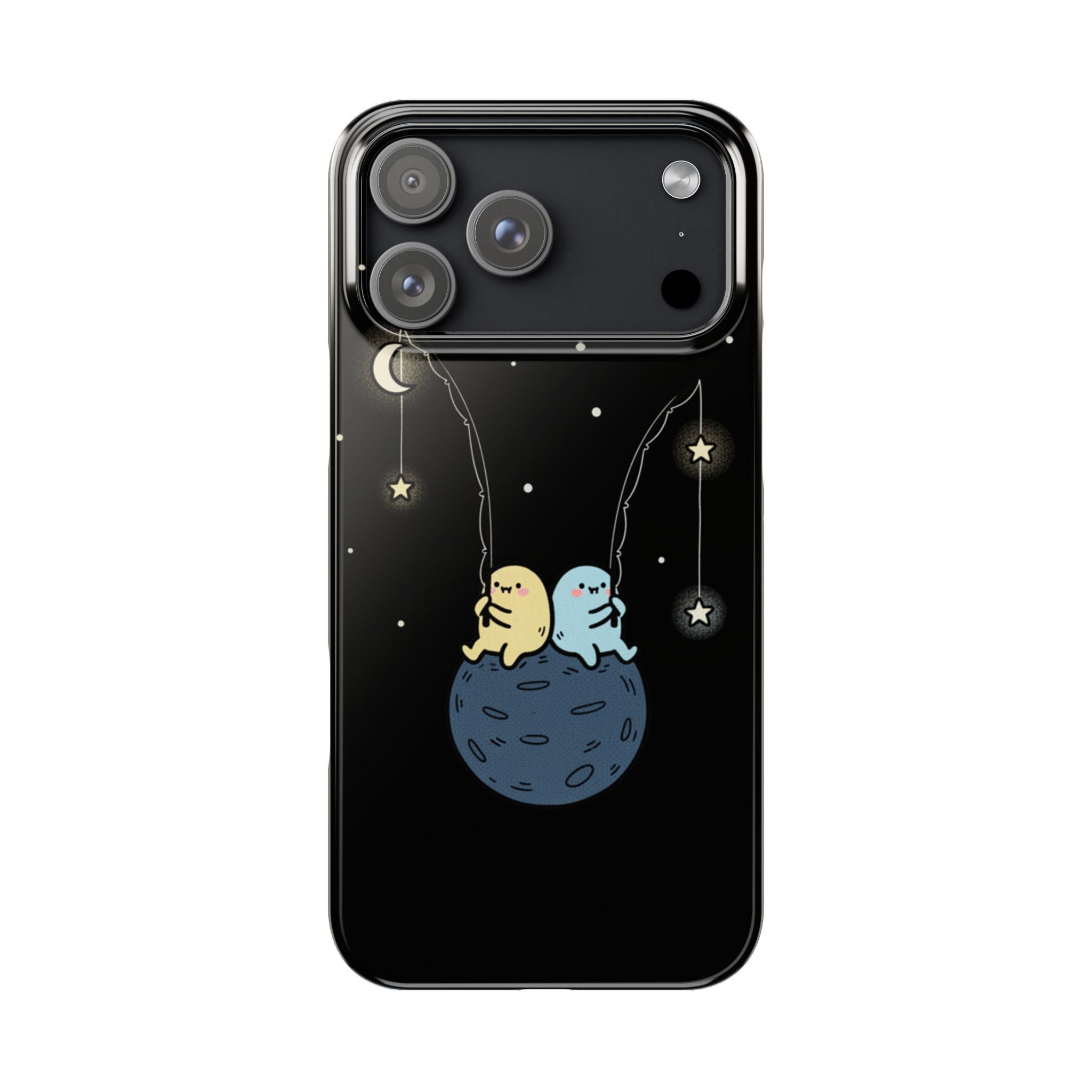 Moonlight Anglers: Whimsical Star Fishing Phone Case | Celestial Doodle Art Aesthetic
