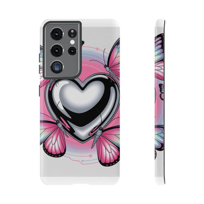 Phone Case - Y2K Aesthetic Chrome Hearts and Butterflies, Cybercore 2000s Vibe