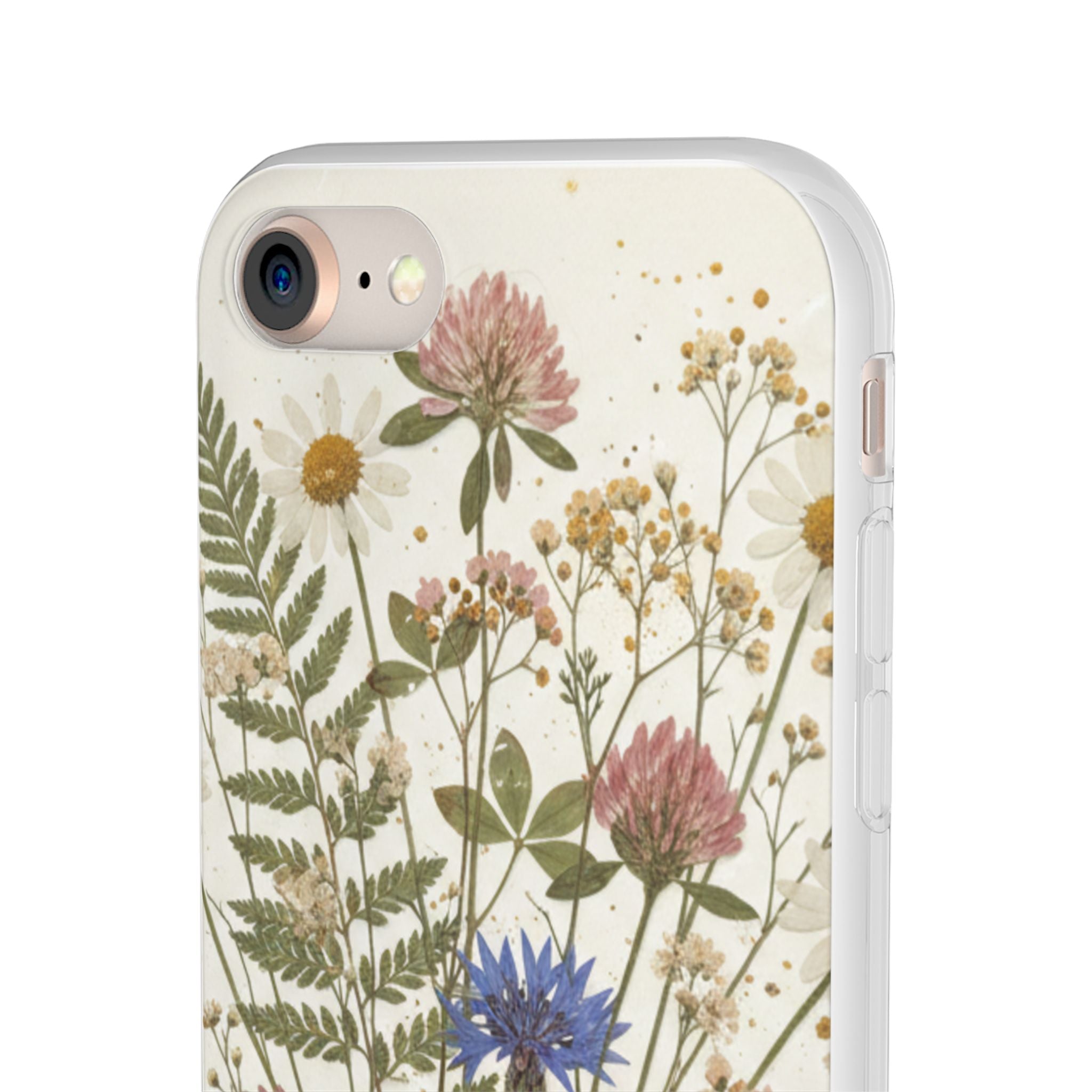 Pressed Wildflower Resin Phone Case — Cottagecore Botanical Design