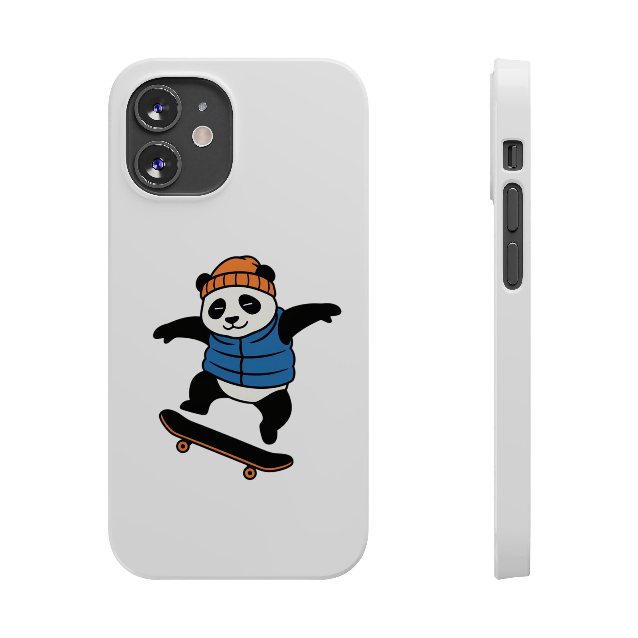 Streetwise Panda: Minimalist Skater Kickflip Graphic Case | Urban Streetwear Cartoon Collection