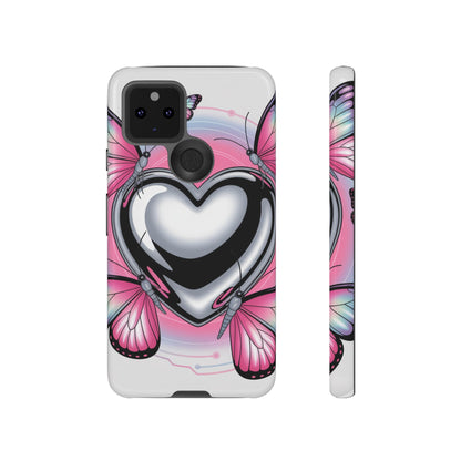 Phone Case - Y2K Aesthetic Chrome Hearts and Butterflies, Cybercore 2000s Vibe