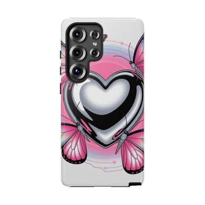 Phone Case - Y2K Aesthetic Chrome Hearts and Butterflies, Cybercore 2000s Vibe