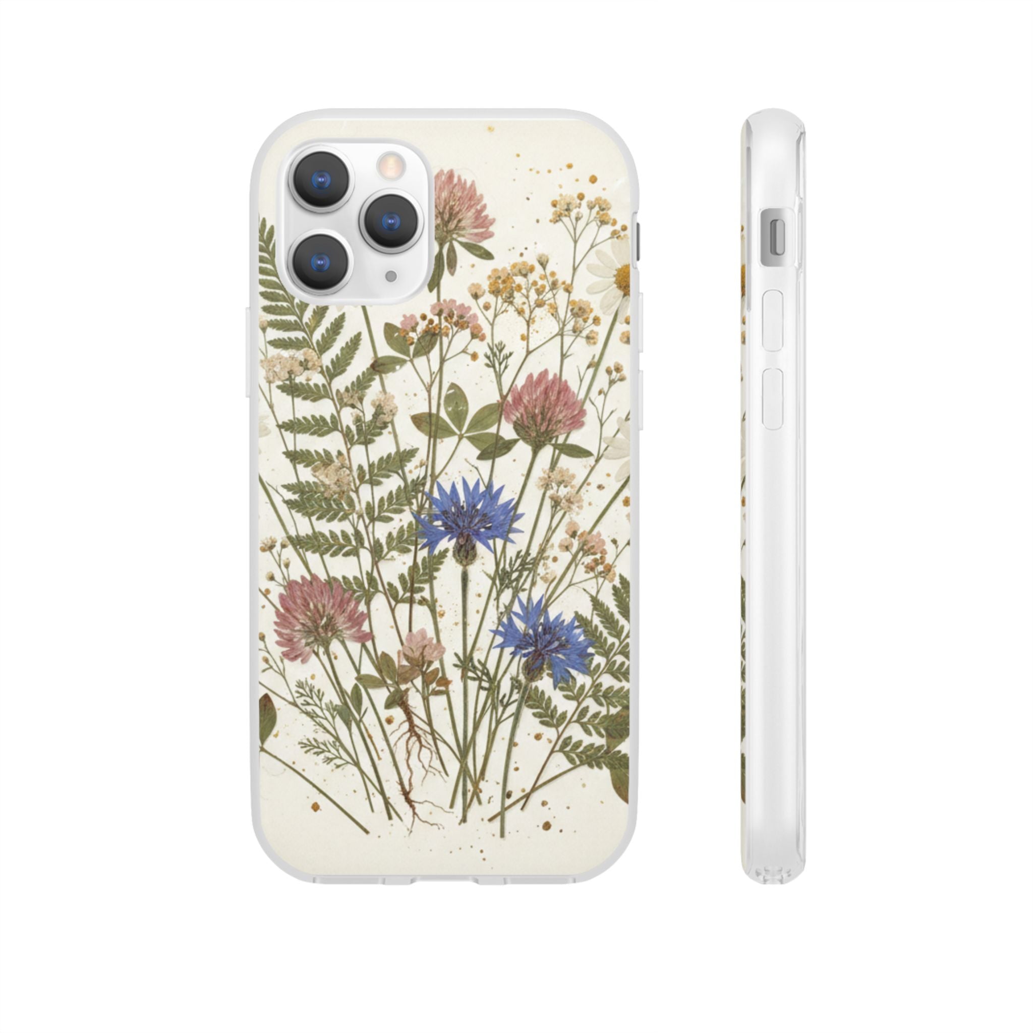 Pressed Wildflower Resin Phone Case — Cottagecore Botanical Design