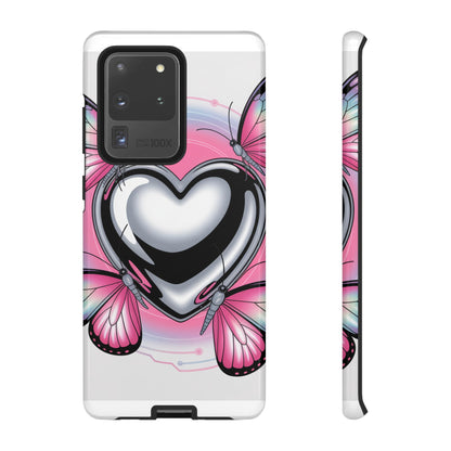 Phone Case - Y2K Aesthetic Chrome Hearts and Butterflies, Cybercore 2000s Vibe