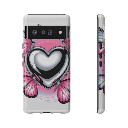Phone Case - Y2K Aesthetic Chrome Hearts and Butterflies, Cybercore 2000s Vibe