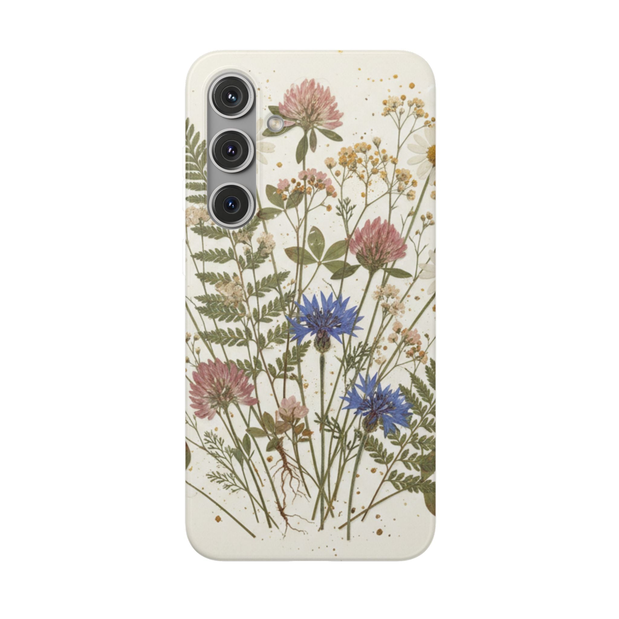 Pressed Wildflower Resin Phone Case — Cottagecore Botanical Design