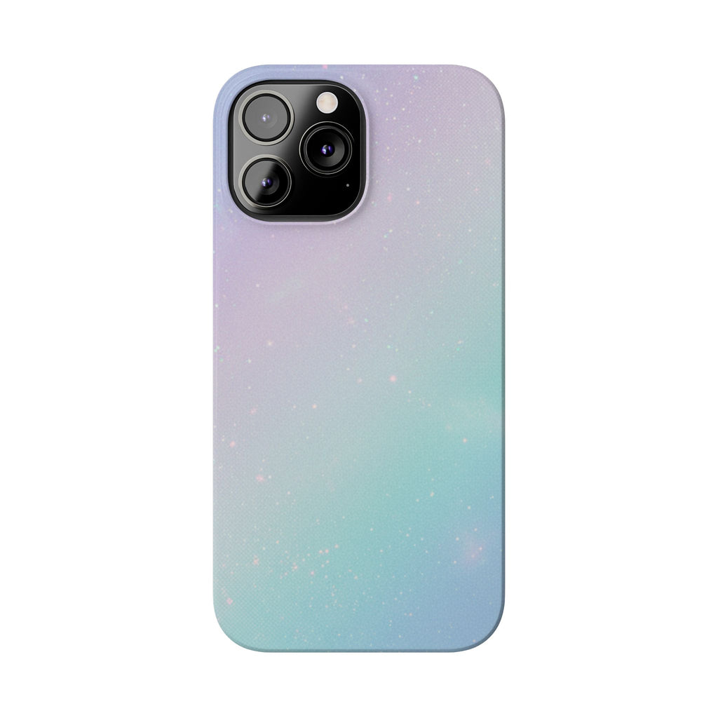 Opalescent Cosmic Slim Phone Case — Shimmering Moon Dust Purple & Blue Gradient