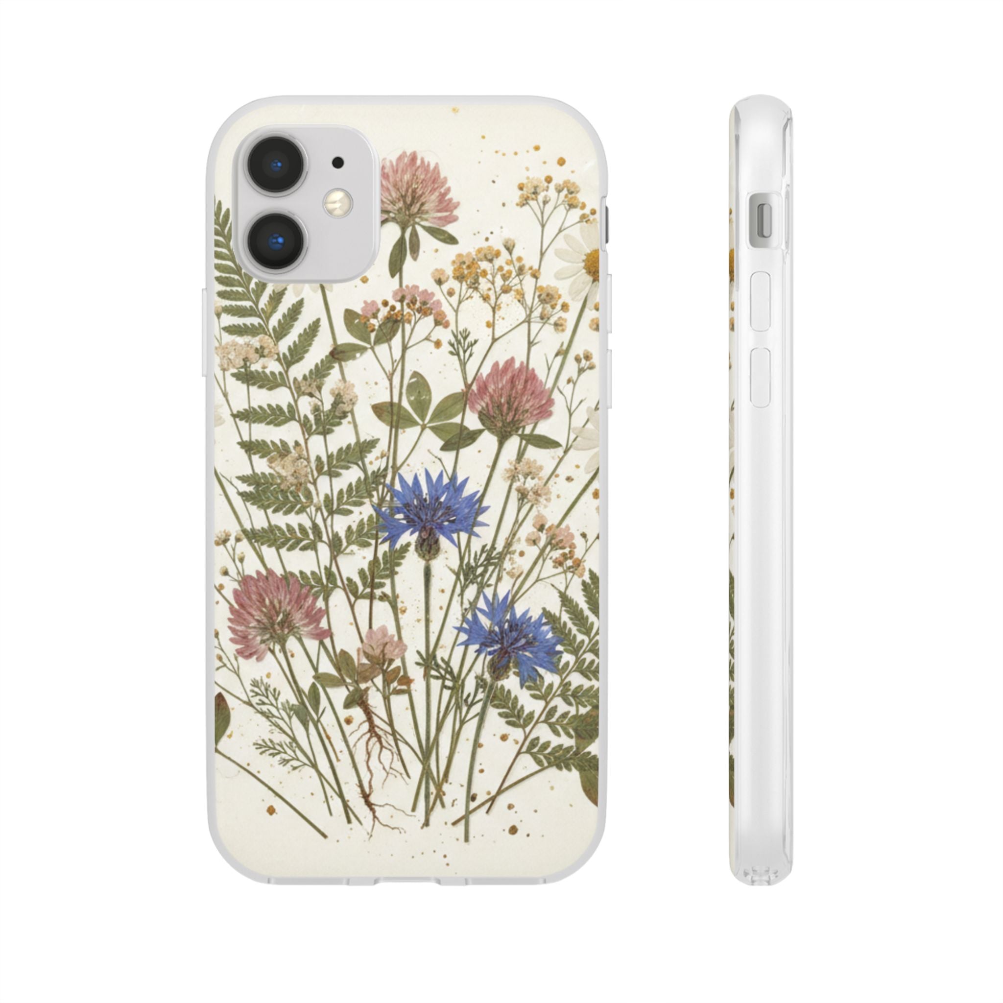 Pressed Wildflower Resin Phone Case — Cottagecore Botanical Design