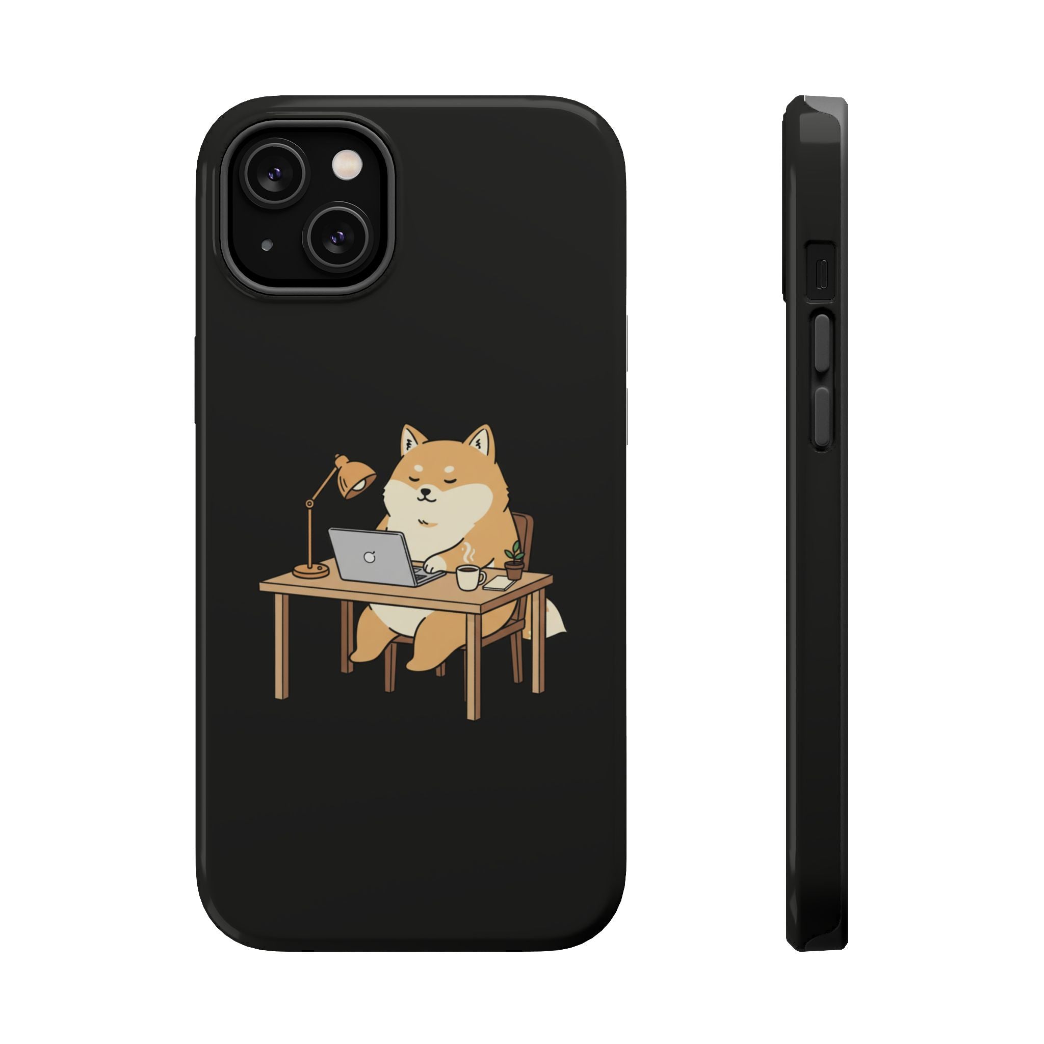Magnetic Impact-Resistant Phone Case — Cozy Desk Animal Illustration