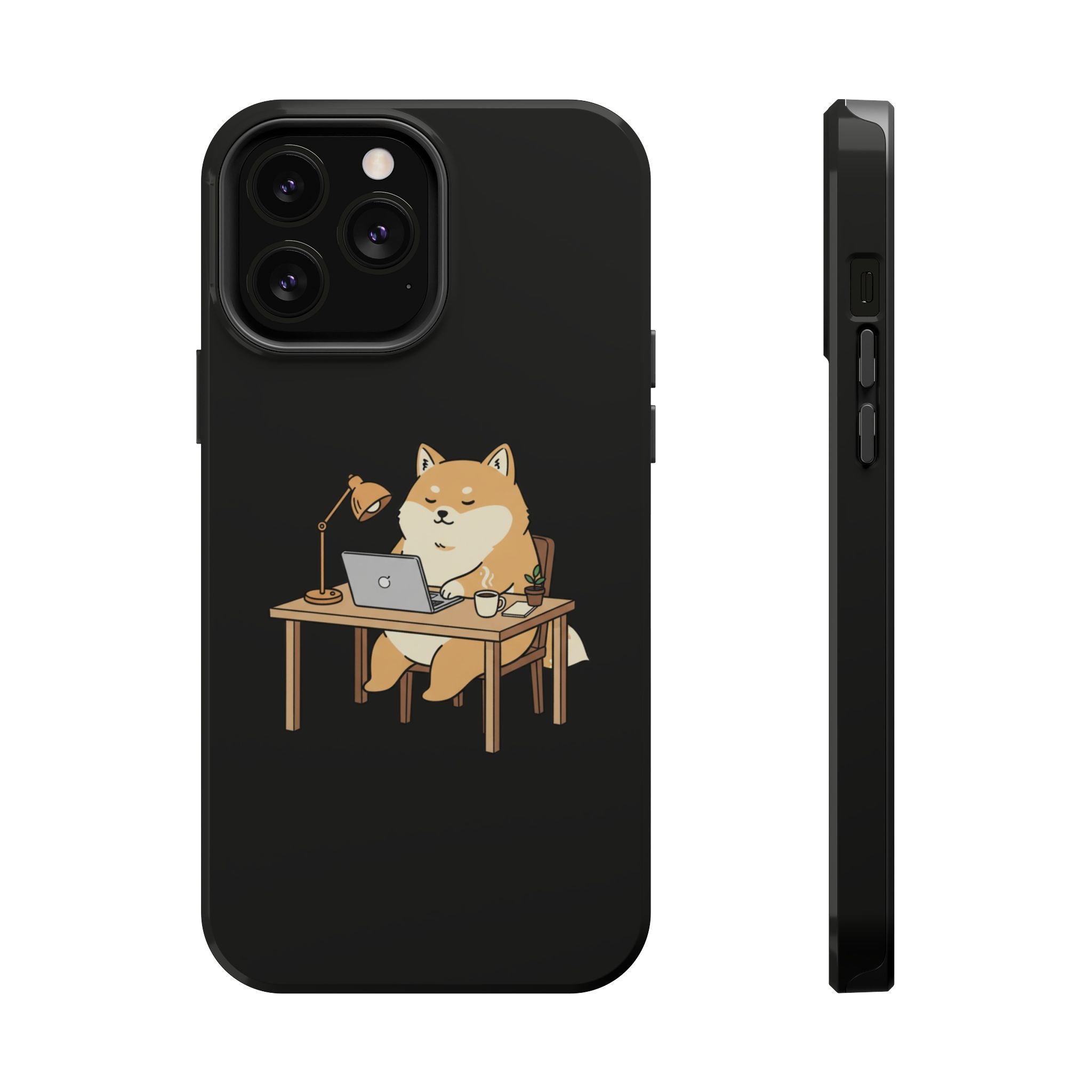 Magnetic Impact-Resistant Phone Case — Cozy Desk Animal Illustration