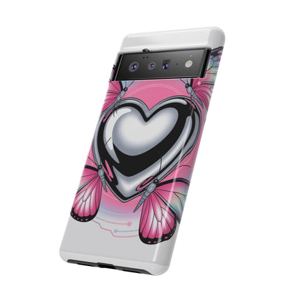 Phone Case - Y2K Aesthetic Chrome Hearts and Butterflies, Cybercore 2000s Vibe