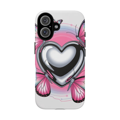 Phone Case - Y2K Aesthetic Chrome Hearts and Butterflies, Cybercore 2000s Vibe