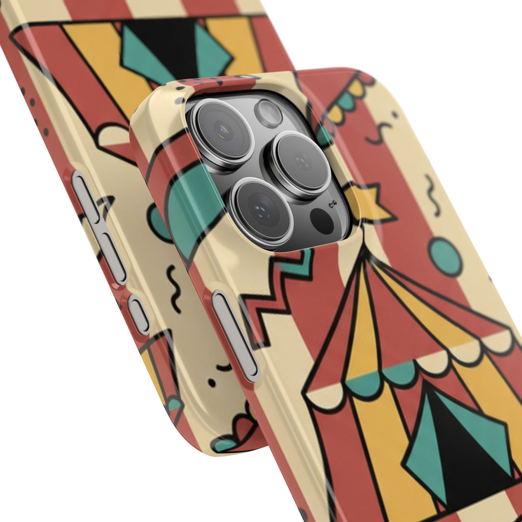 Retro Circus Stripe Slim Phone Case — Vintage 70s Memphis Geometric Design