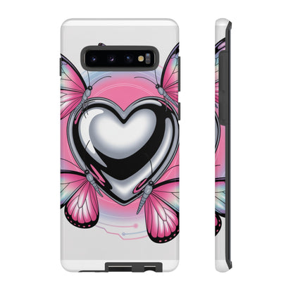 Phone Case - Y2K Aesthetic Chrome Hearts and Butterflies, Cybercore 2000s Vibe