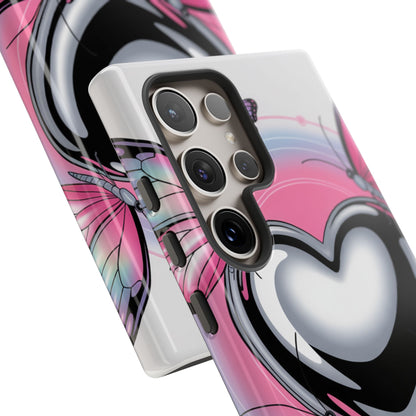 Phone Case - Y2K Aesthetic Chrome Hearts and Butterflies, Cybercore 2000s Vibe